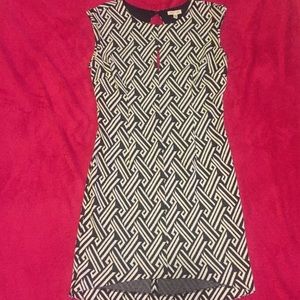 Patterned Mini Dress with Open Back